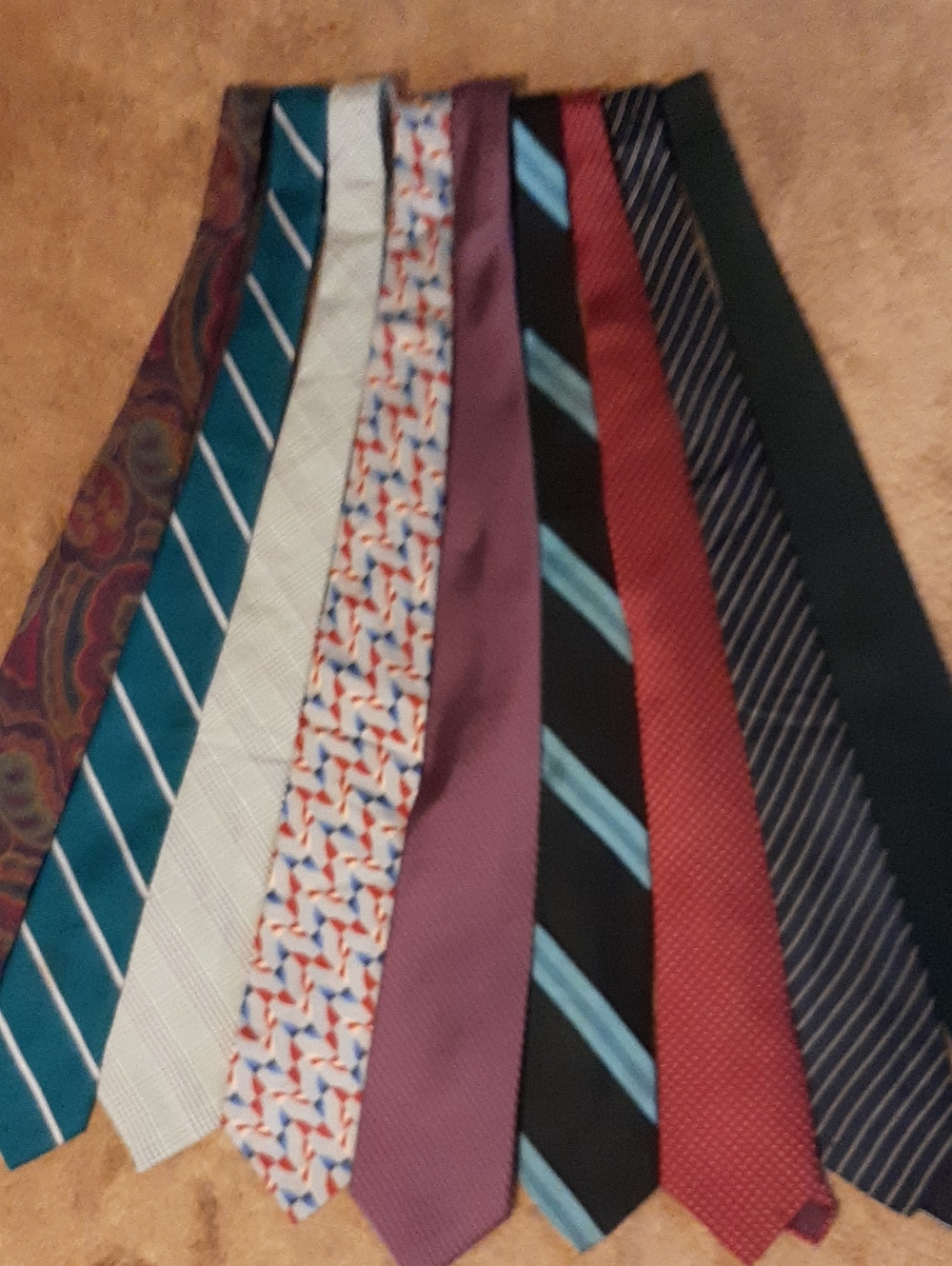 Assorted Men's Neck Tie Set - Purple, Red, Blue, Black & More